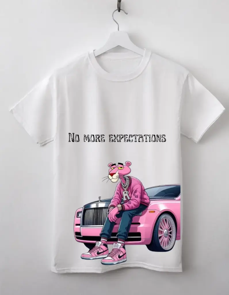 Pink Panther Print  T-shirt | no more expectation